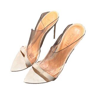 SCHUTZ Shoes Schutz X Adriana Lima Naked Mule White Heels